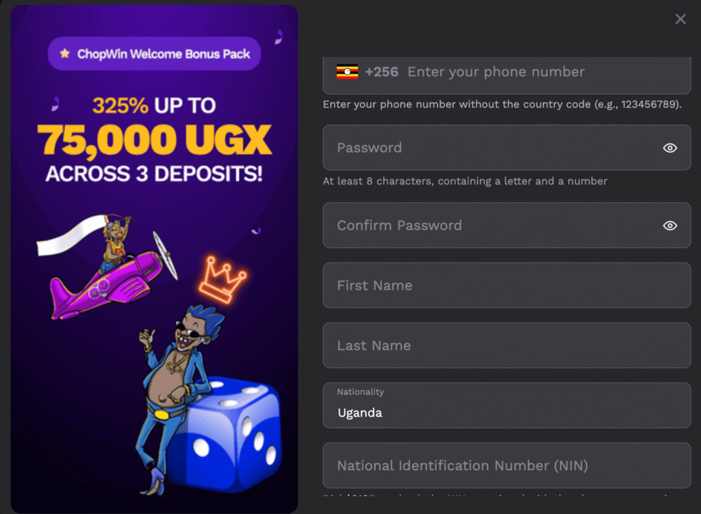 chopwin uganda register
