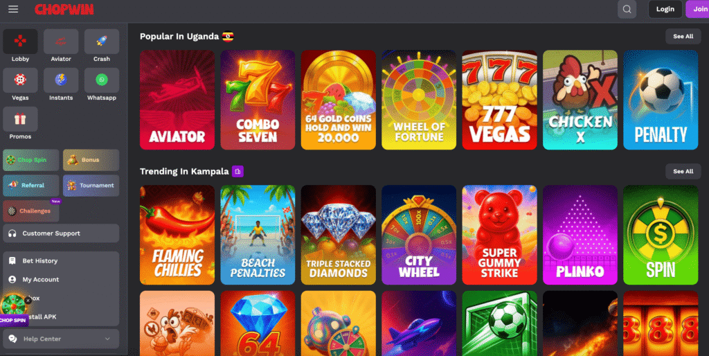chopwin uganda slots